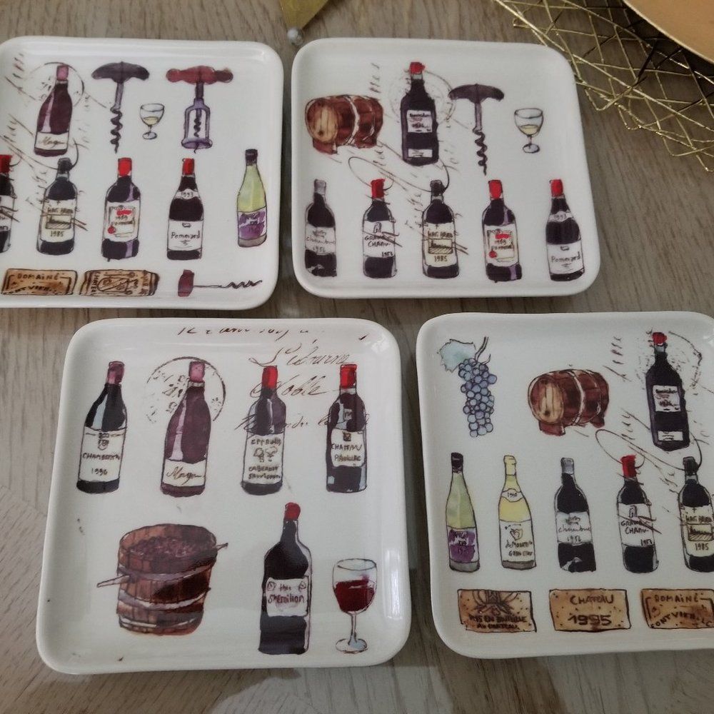 WMS SONOMA APPETIZER PLATES Set of 4